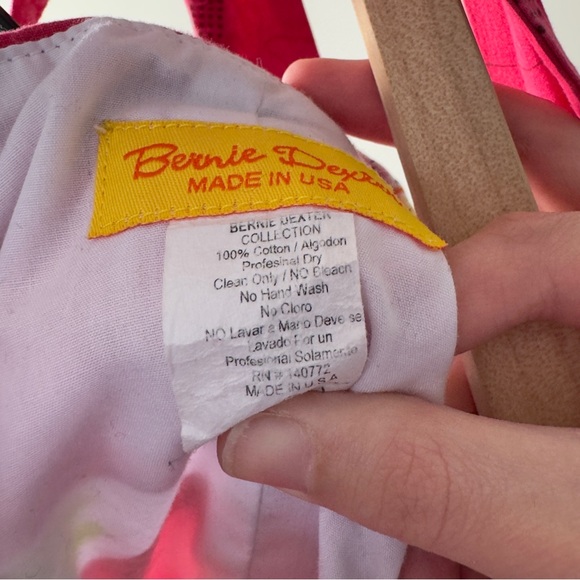 Vintage Bernie Dexter 100% Cotton Floral Pink Halter Dress Lilly Print Lillies - Picture 9 of 9